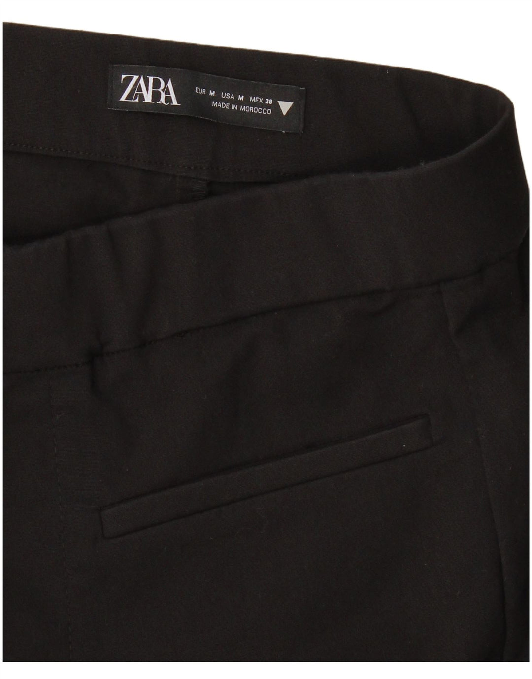 Zara Womens Flare Cropped Trousers Medium W28 L25 Black