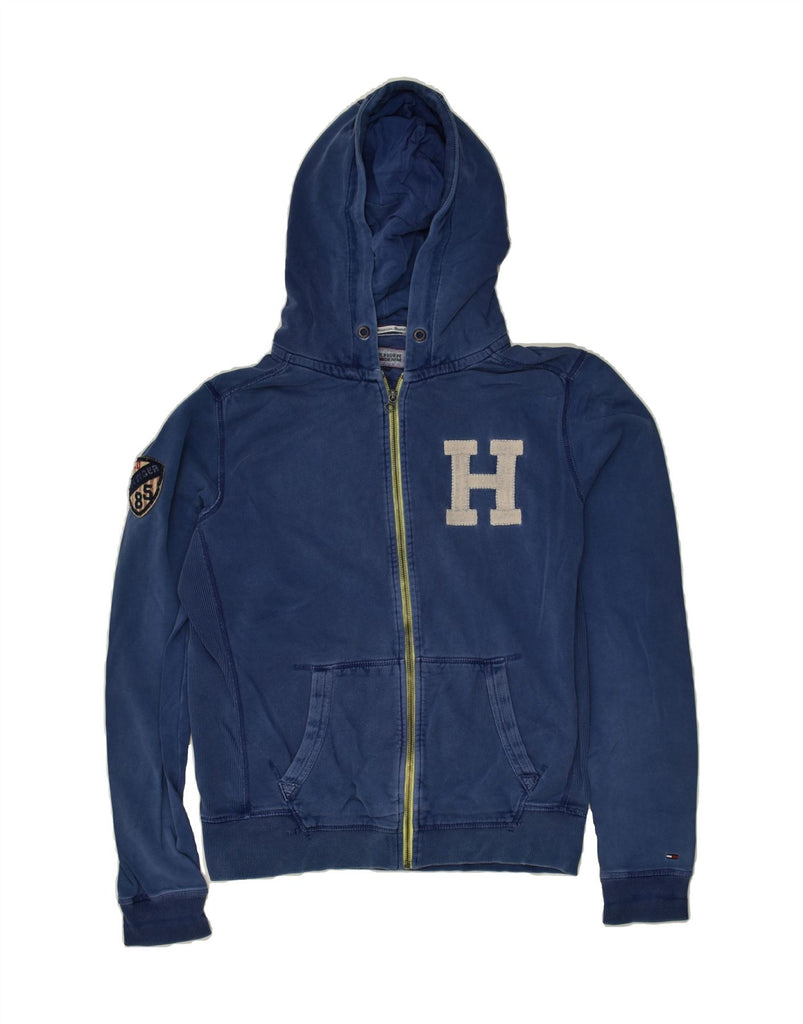 TOMMY HILFIGER Mens Zip Hoodie Sweater Large Navy Blue | Vintage Tommy Hilfiger | Thrift | Second-Hand Tommy Hilfiger | Used Clothing | Messina Hembry 