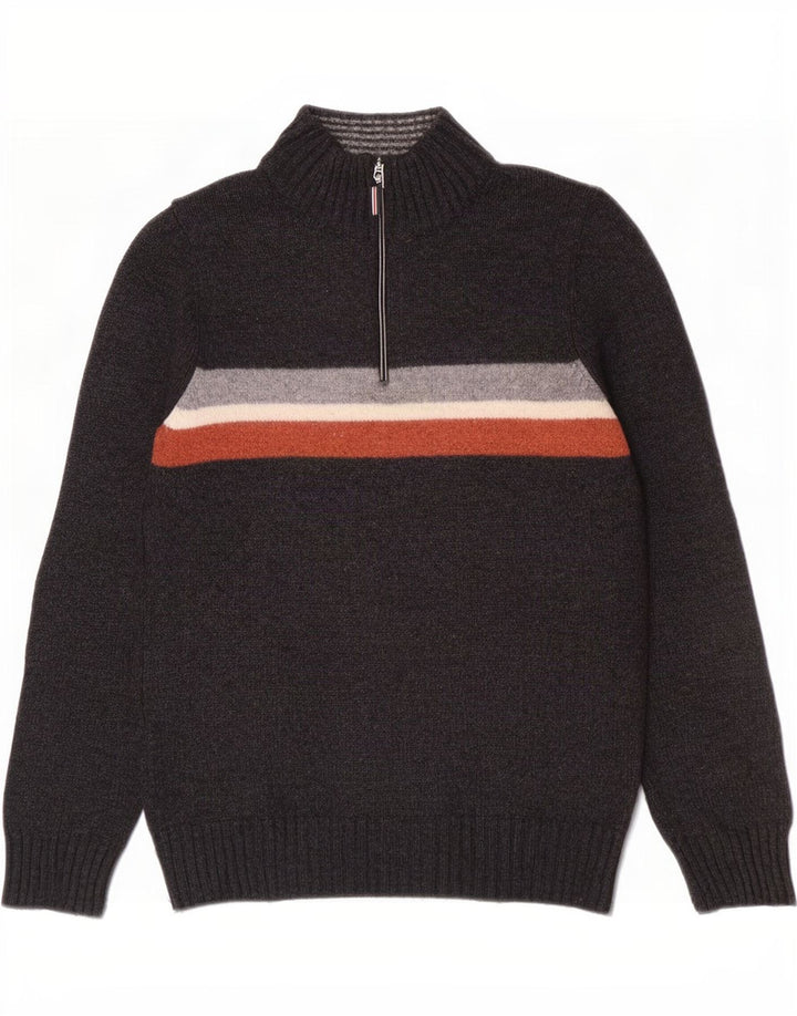 Marks & Spencer Mens Blue Harbour Zip Neck Jumper Sweater Small Grey