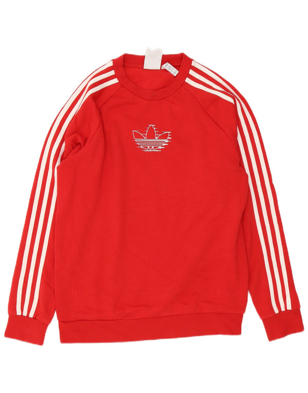 Adidas Mens Graphic Sweatshirt Jumper Small Red Cotton