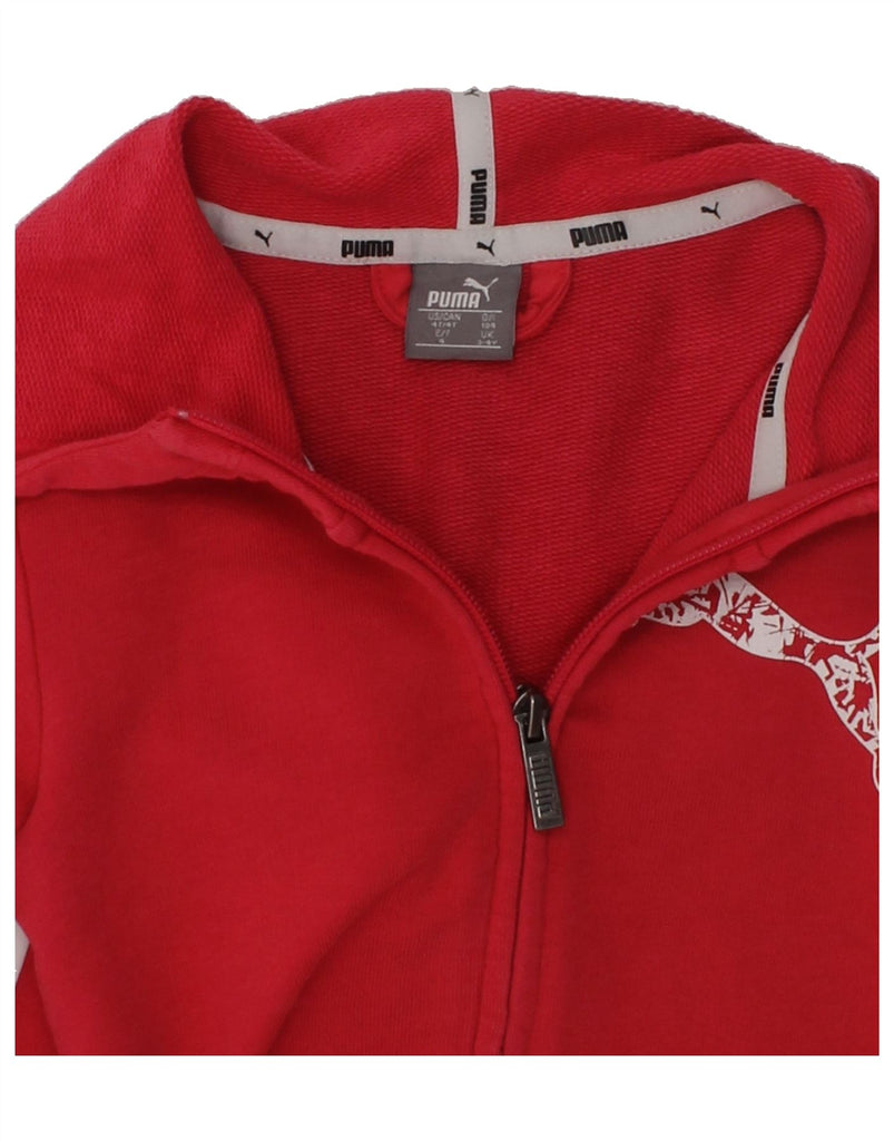 PUMA Girls Zip Hoodie Sweater 3-4 Years Red Cotton | Vintage Puma | Thrift | Second-Hand Puma | Used Clothing | Messina Hembry 