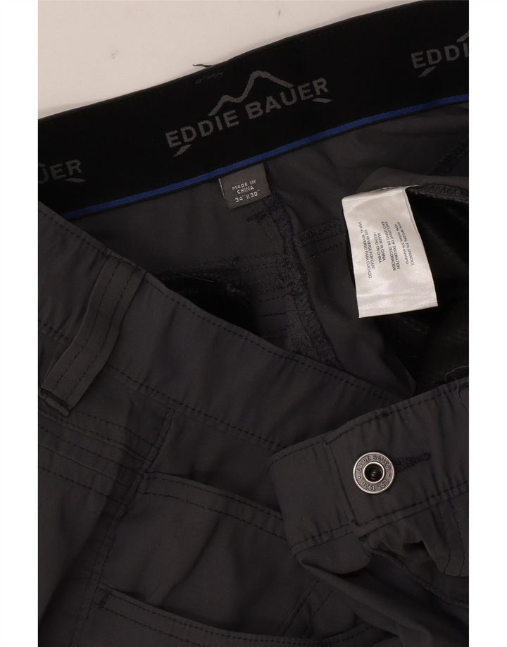 Eddie Bauer Mens Straight Casual Trousers W34 L30 Grey Nylon