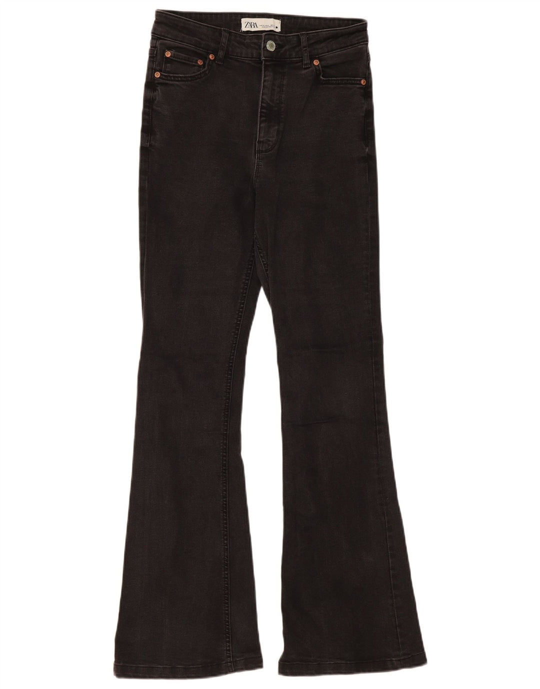 Zara Womens Flared Jeans EU 38 Small W28 L31 Black Cotton