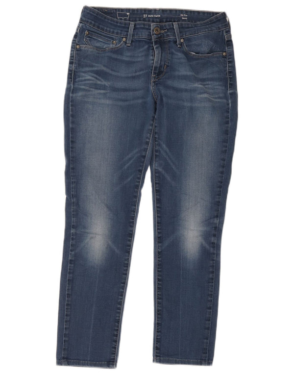 Levi's Womens Demi Curve Crop Skinny Jeans W27 L25 Blue Cotton