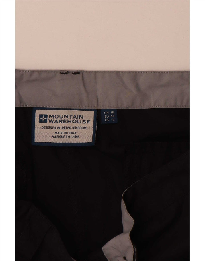 Mountain Warehouse Womens Cargo Shorts UK 16 Large W34 Black Polyester