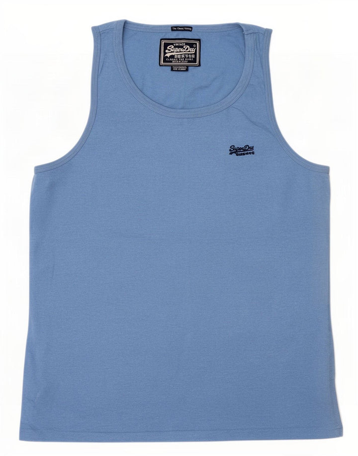 Superdry Mens Vest Top XL Blue Cotton