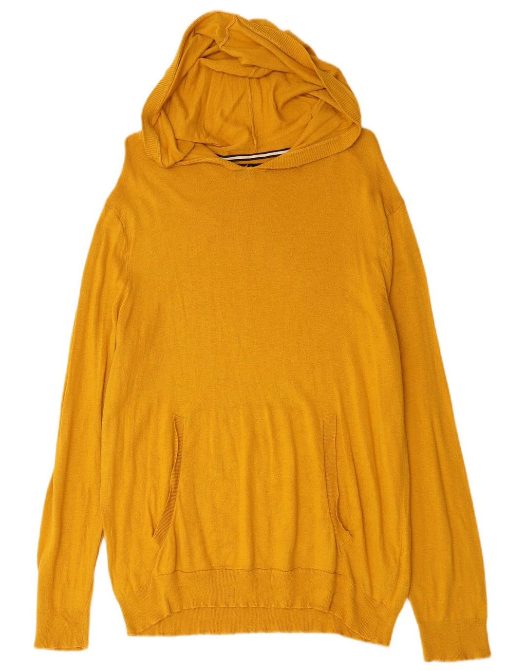 Zara Mens Hoodie Jumper Medium Yellow