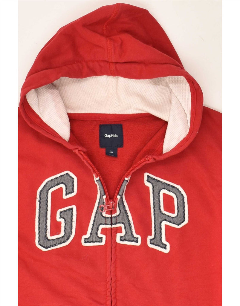 GAP Boys Graphic Zip Hoodie Sweater 9-10 Years Large  Red Cotton Vintage Gap and Second-Hand Gap from Messina Hembry 