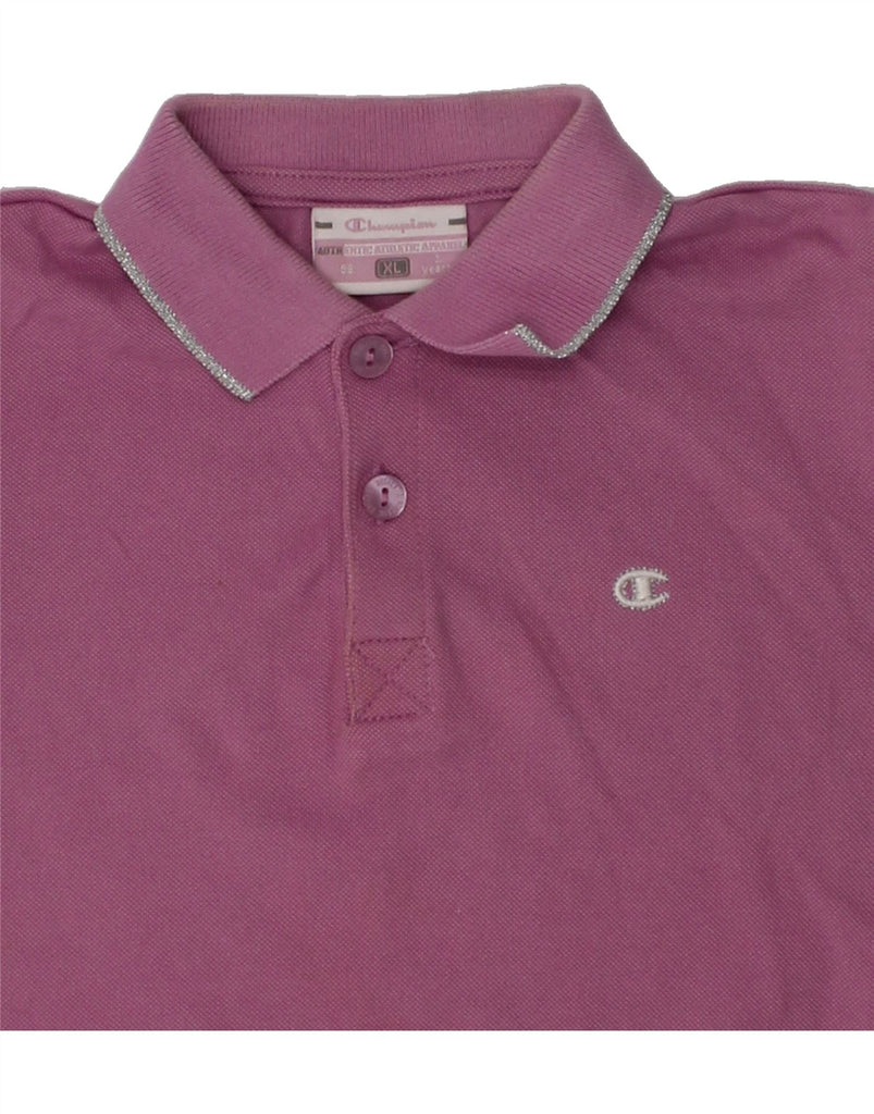 CHAMPION Girls Polo Shirt 2-3 Years XL Purple | Vintage Champion | Thrift | Second-Hand Champion | Used Clothing | Messina Hembry 