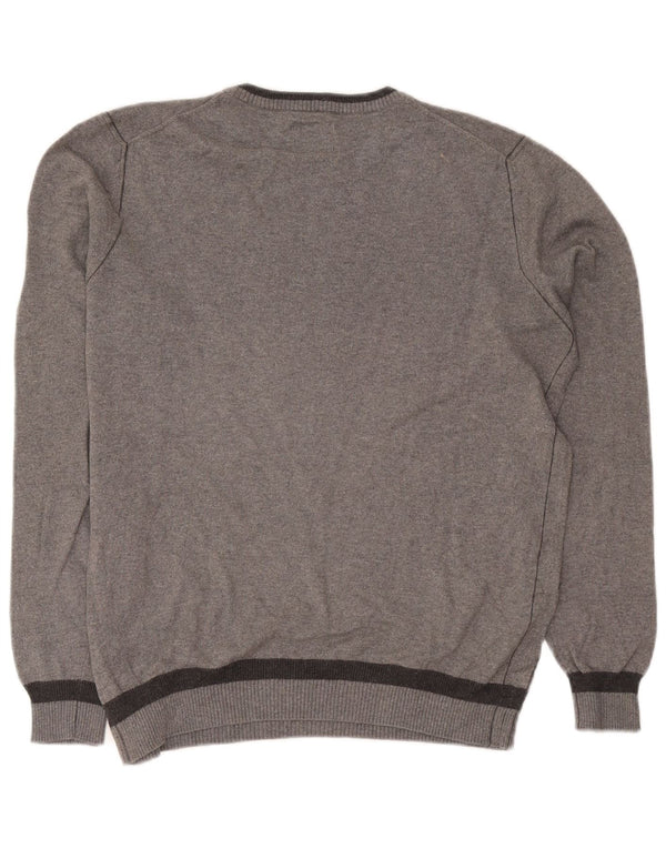 Marlboro Classics Mens Crew Neck Jumper Sweater Small Grey Flecked Cotton