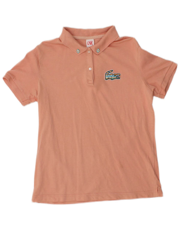 Lacoste Womens Polo Shirt UK 12 Medium Pink Cotton