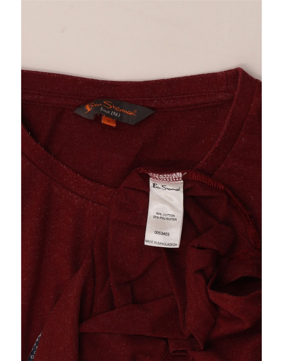 Ben Sherman Mens Graphic T-Shirt Top Large Red Cotton