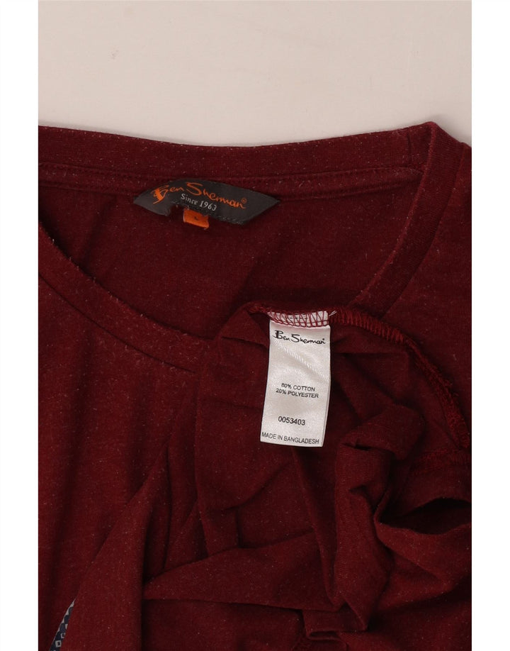 Ben Sherman Mens Graphic T-Shirt Top Large Red Cotton