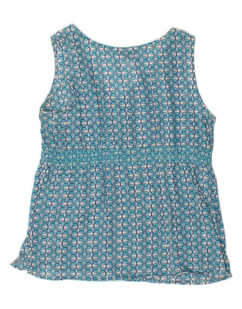 EDDIE BAUER Womens Abstract Pattern Sleeveless Blouse Top UK 18 XL Blue | Vintage Eddie Bauer | Thrift | Second-Hand Eddie Bauer | Used Clothing | Messina Hembry 