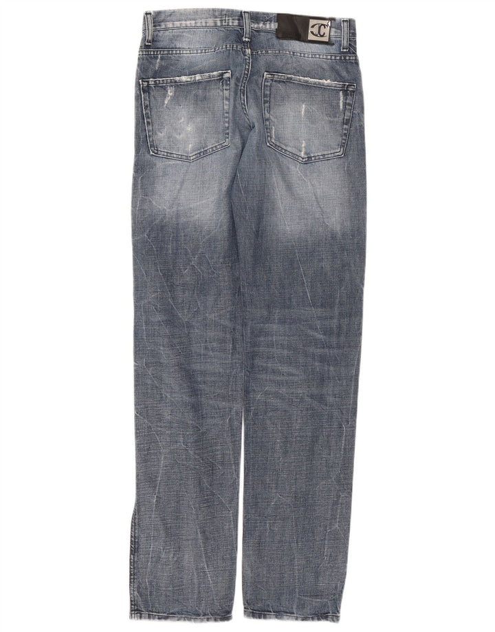 Just Cavalli Mens Distressed Straight Jeans W34 L34 Blue