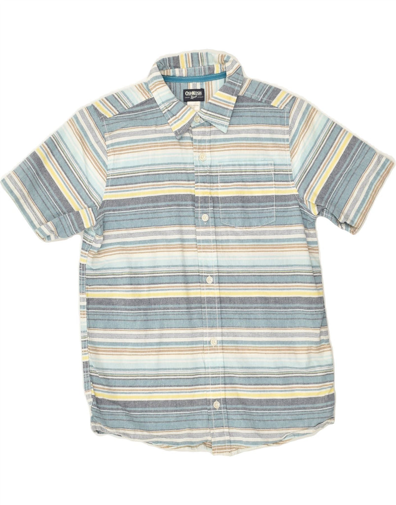 OSH KOSH Boys Short Sleeve Shirt 13-14 Years Grey Striped Cotton | Vintage Osh Kosh | Thrift | Second-Hand Osh Kosh | Used Clothing | Messina Hembry 