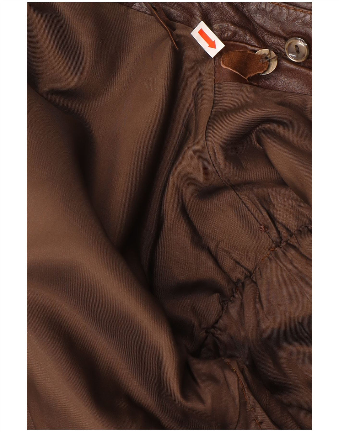 Vintage Mens Double Breasted Leather Coat UK 38 Medium Brown