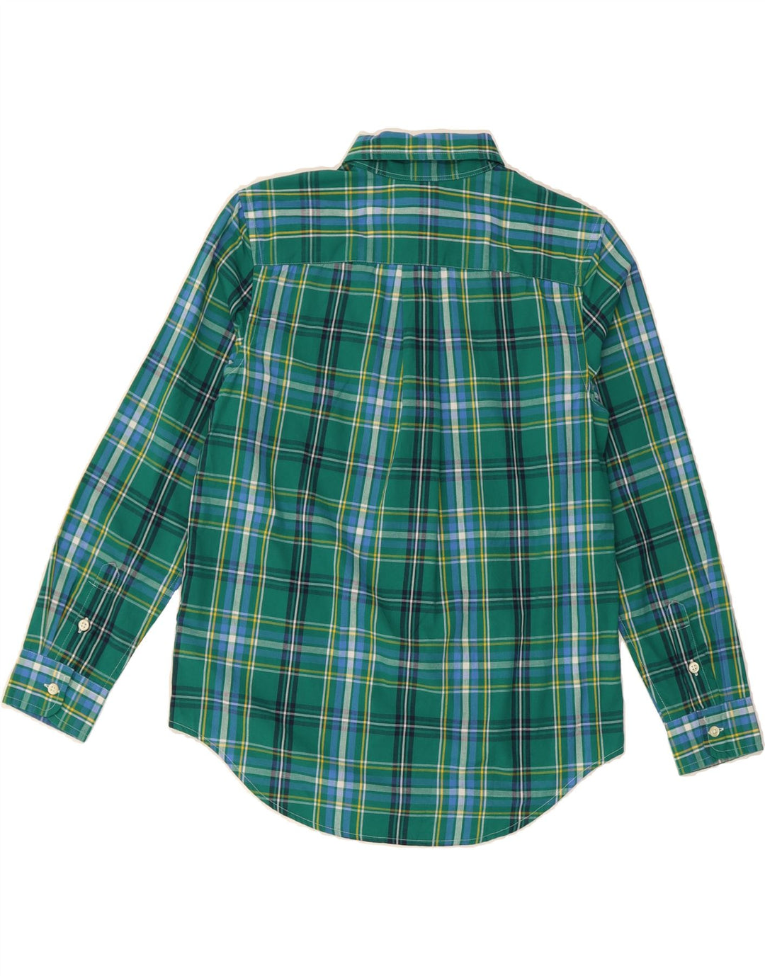 CHAPS Boys Easy Care Shirt 14-15 Years Large Green Check Cotton Vintage Chaps and Second-Hand Chaps from Messina Hembry 
