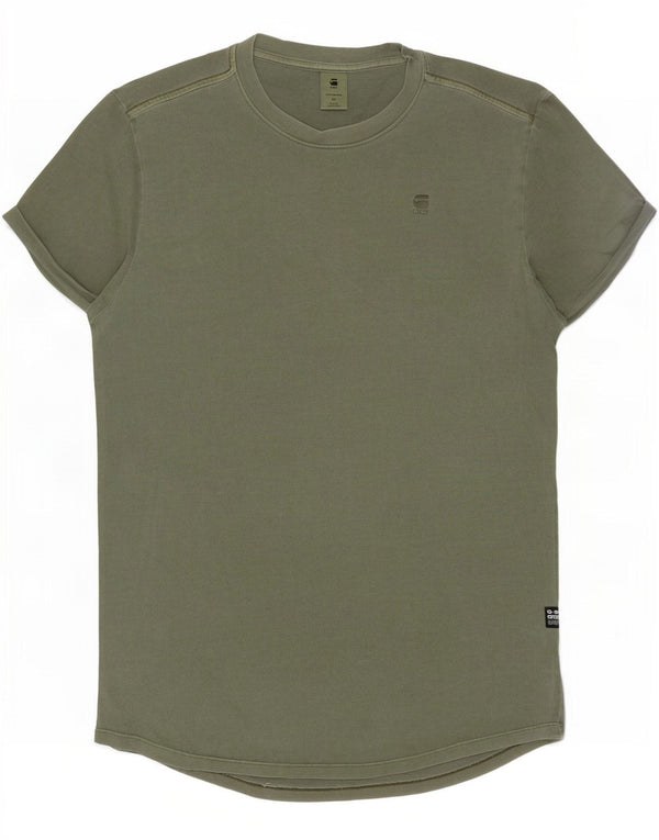 G-Star Mens T-Shirt Top Medium Khaki Cotton