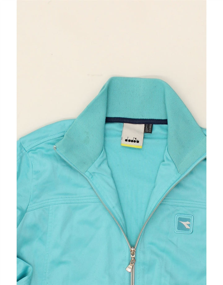 DIADORA Womens Tracksuit Top Jacket UK 12 Medium  Blue Polyester Vintage Diadora and Second-Hand Diadora from Messina Hembry 