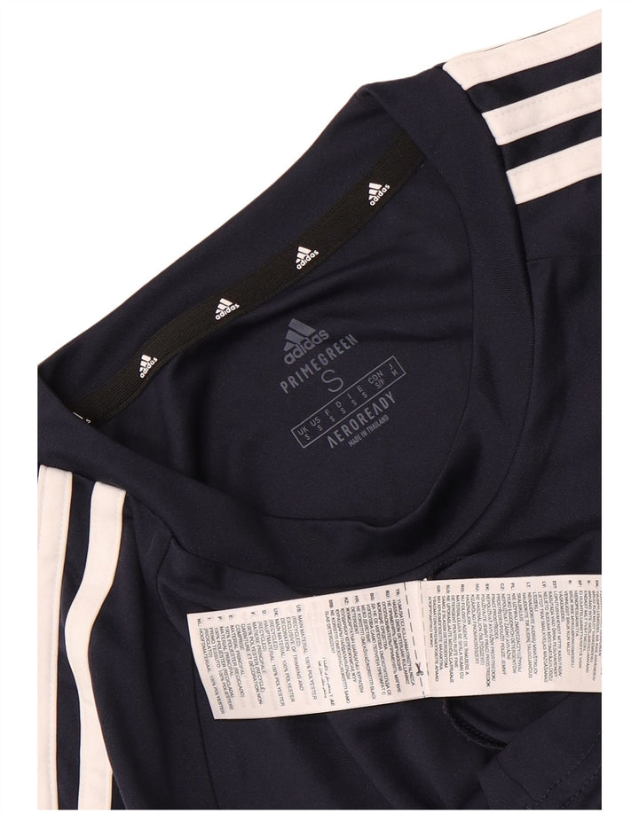 Adidas Mens Aeroready T-Shirt Top Small Navy Blue Polyester