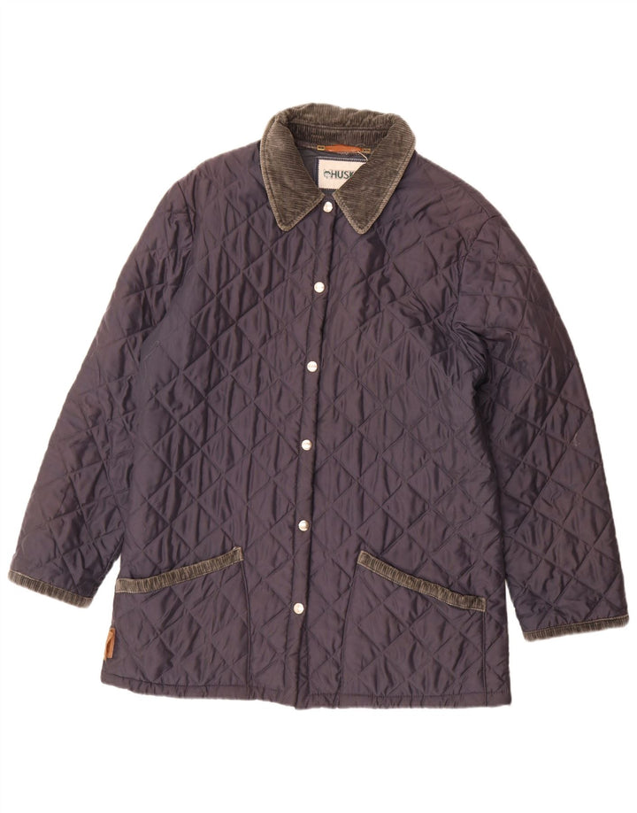 Husky Womens Quilted Jacket UK 16 Large Navy Blue Polyamide