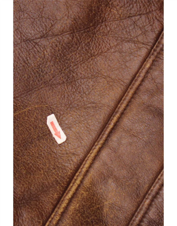 Vintage Mens Shearling Jacket IT 52 XL Brown Shearling