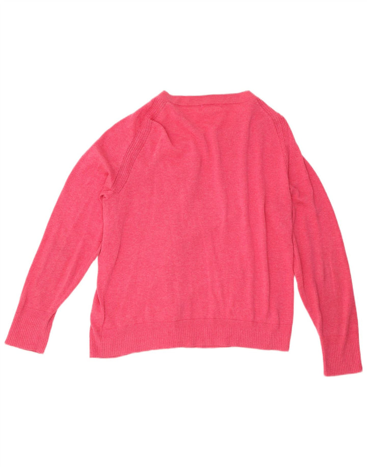 White Stuff Womens Cardigan Sweater UK 16 Large  Pink Cotton