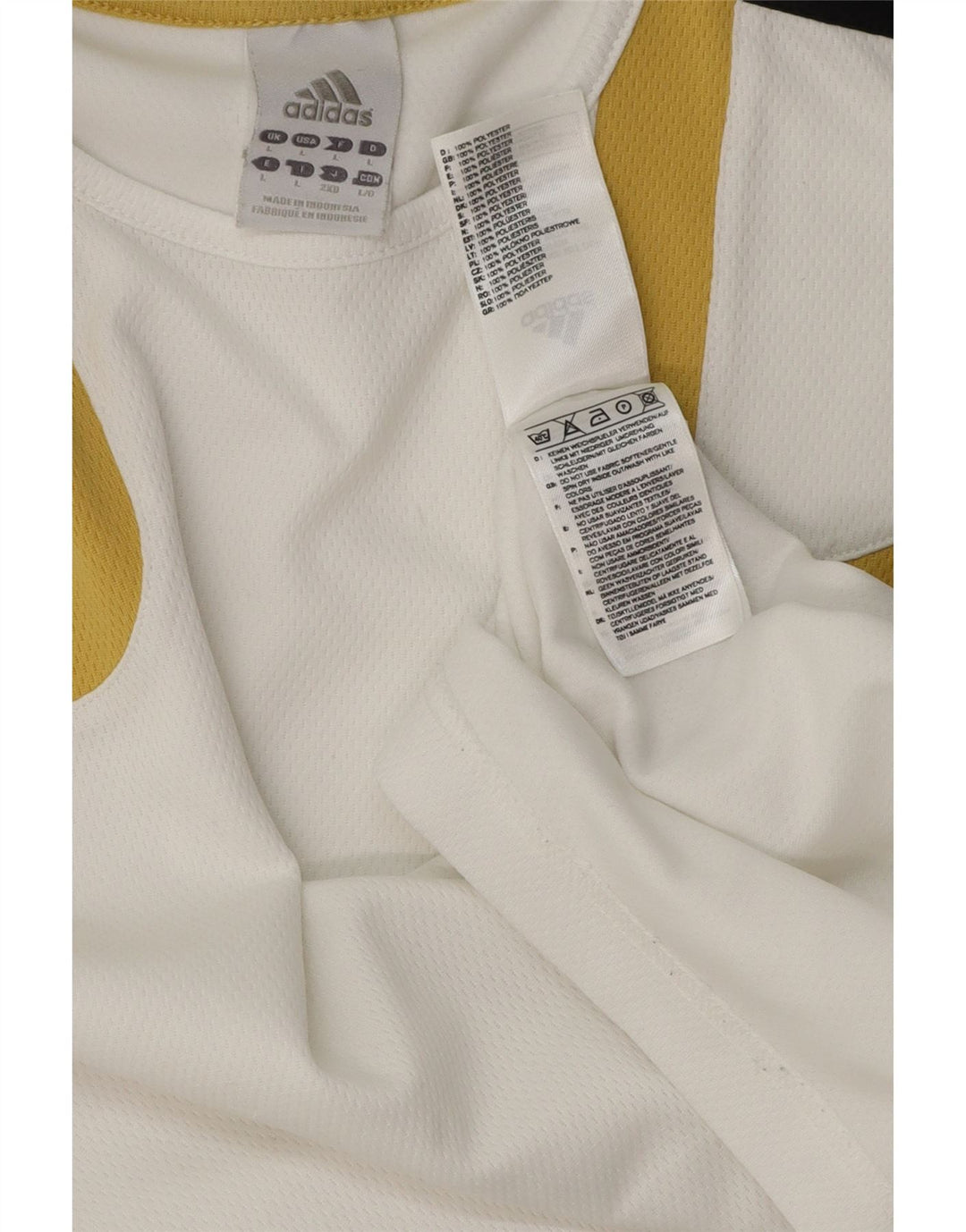 Adidas Mens Climalite T-Shirt Top Large White Colourblock Polyester