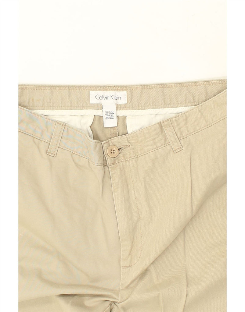 CALVIN KLEIN Mens Straight Chino Trousers W32 L30 Beige Cotton | Vintage Calvin Klein | Thrift | Second-Hand Calvin Klein | Used Clothing | Messina Hembry 