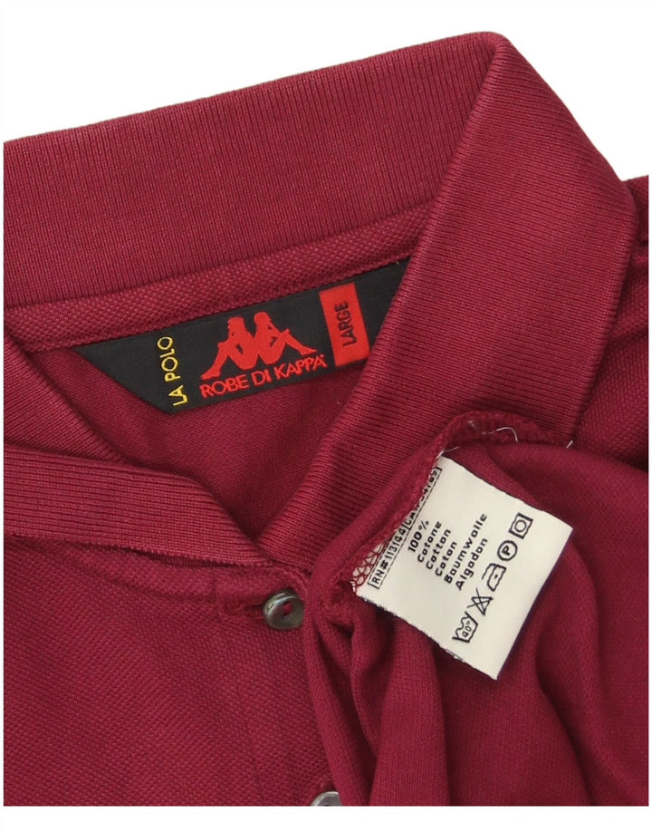 Kappa Womens Polo Shirt UK 16 Large Maroon Cotton