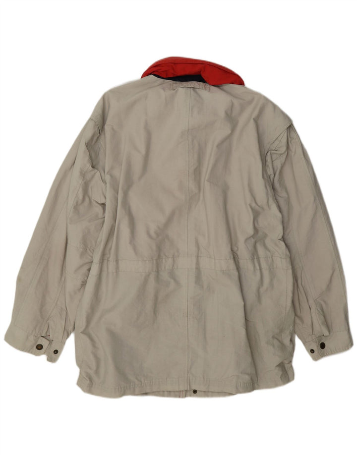 Vintage Mens Hooded Utility Jacket UK 40 Large Beige Cotton