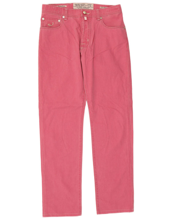 Jacob Cohen Mens Slim Fit Casual Trousers W34 L32 Pink Cotton