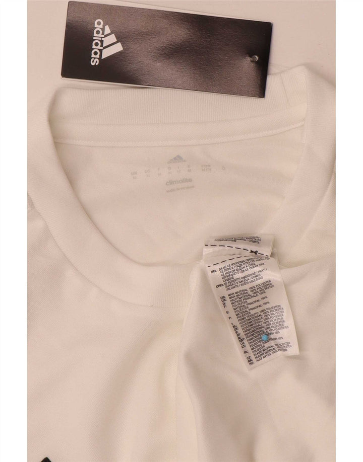 Adidas Mens Climalite T-Shirt Top Medium White Polyester