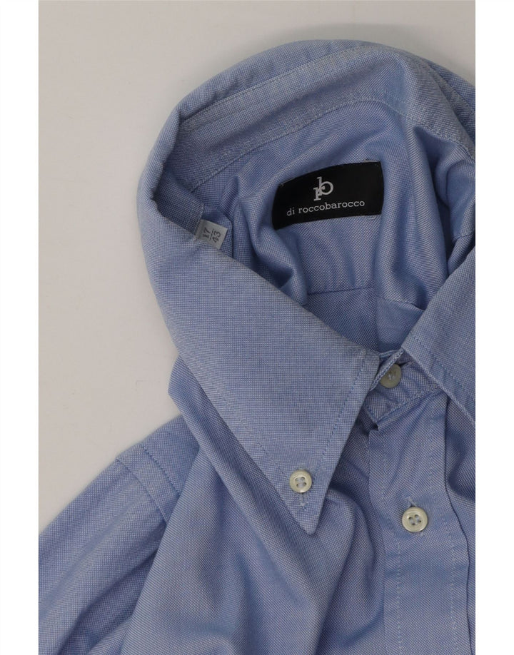 Roccobarocco Mens Shirt Size 43 17 XL Blue