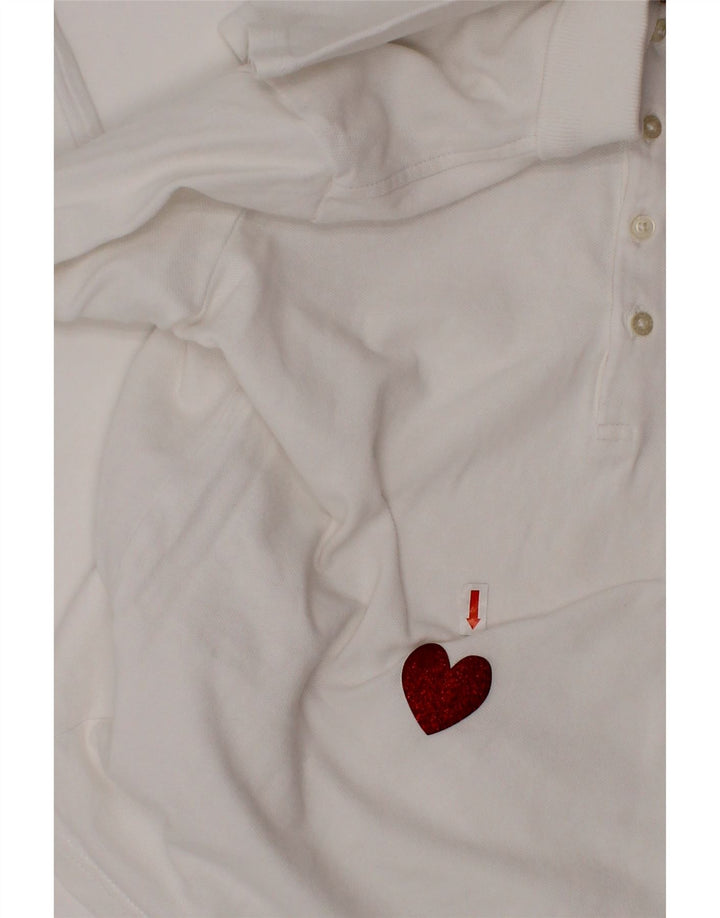 POLO RALPH LAUREN Girls Polo Shirt 12-13 Years Large White Cotton Heart