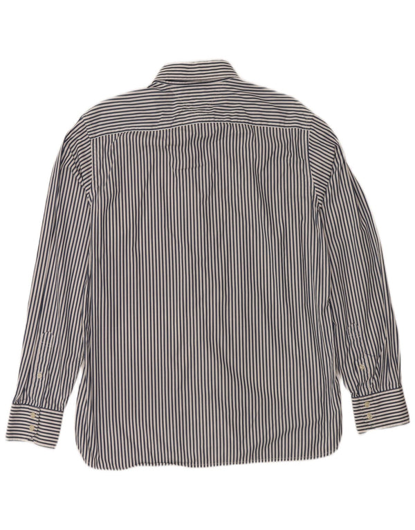 Tommy Hilfiger Mens Shirt Large Navy Blue Pinstripe Cotton