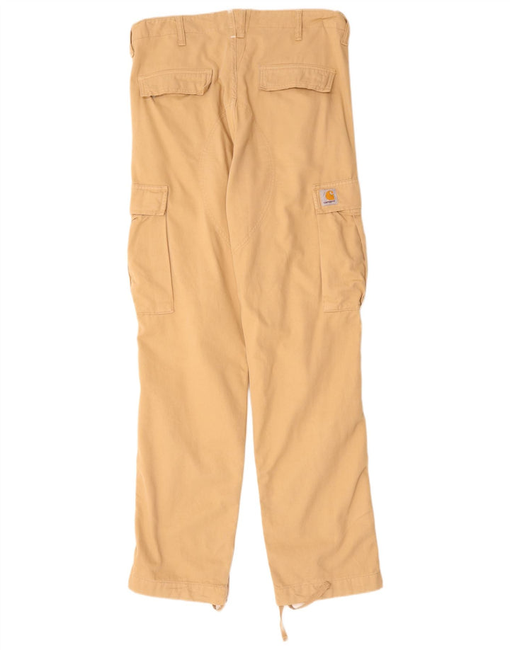 CARHARTT Mens Straight Cargo Trousers W30 L32 Beige Cotton