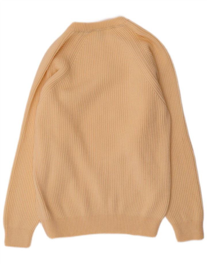 White Sails Mens Crew Neck Jumper Sweater Medium Beige Wool