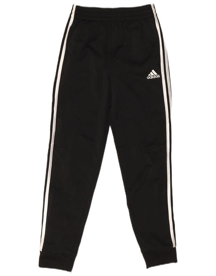Adidas Boys Tracksuit Trousers Joggers 10-11 Years Medium Black Polyester