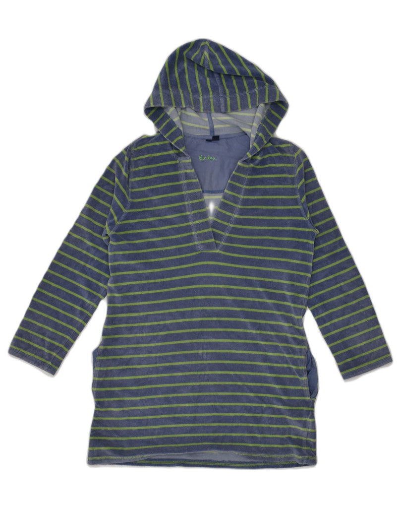 BODEN Womens Hoodie Jumper UK 12 Medium Blue Striped Cotton | Vintage Boden | Thrift | Second-Hand Boden | Used Clothing | Messina Hembry 