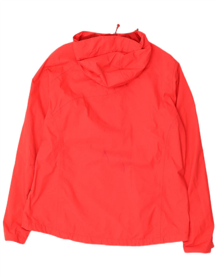 JACK WOLFSKIN Womens Hooded Rain Jacket UK 18/20 XL Red Polyamide