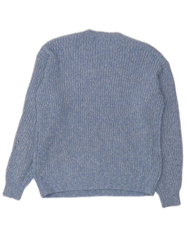 Marks & Spencer Womens Crew Neck Jumper Sweater UK 10 Small Blue Flecked