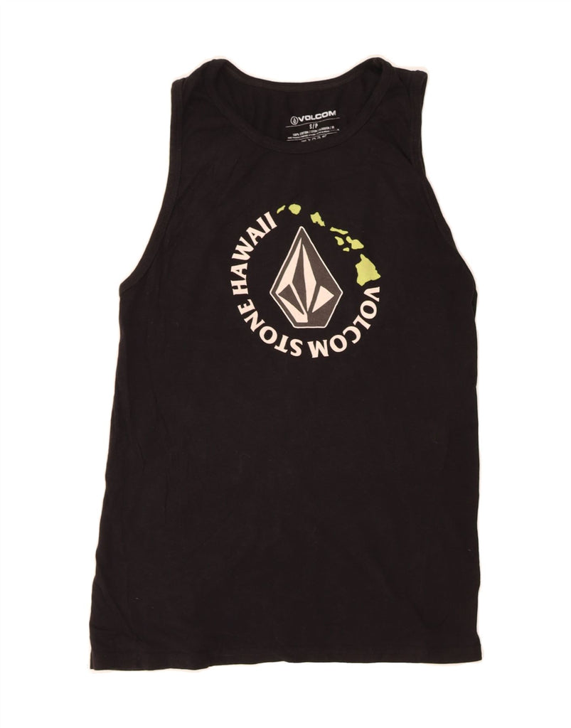 VOLCOM Womens Graphic Vest Top UK 10 Small Black Cotton Vintage Volcom and Second-Hand Volcom from Messina Hembry 