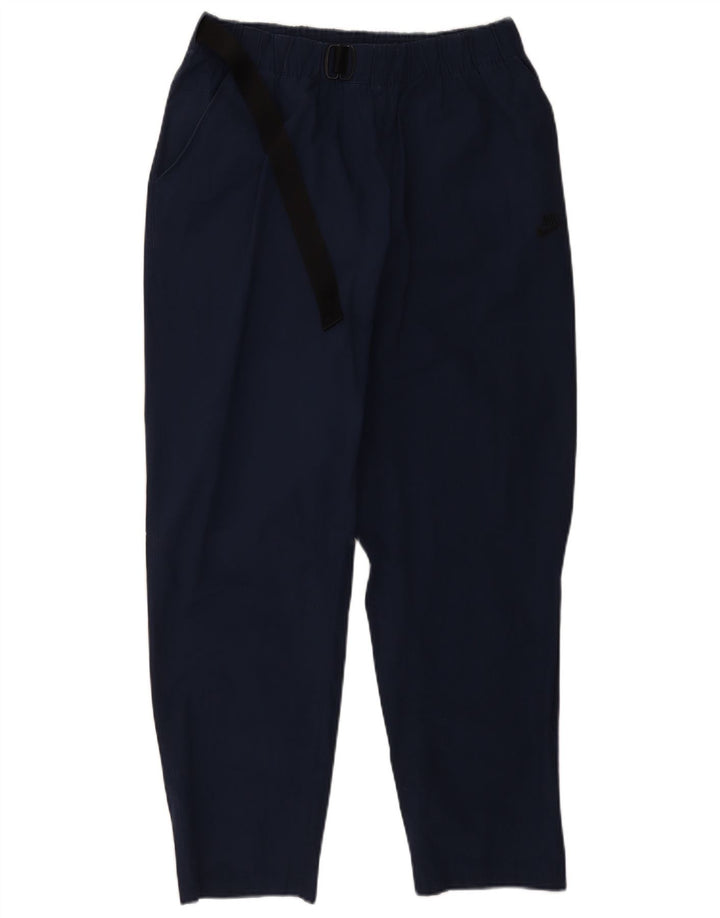 Nike Mens Tapered Casual Trousers Large W34 L30 Navy Blue Polyester