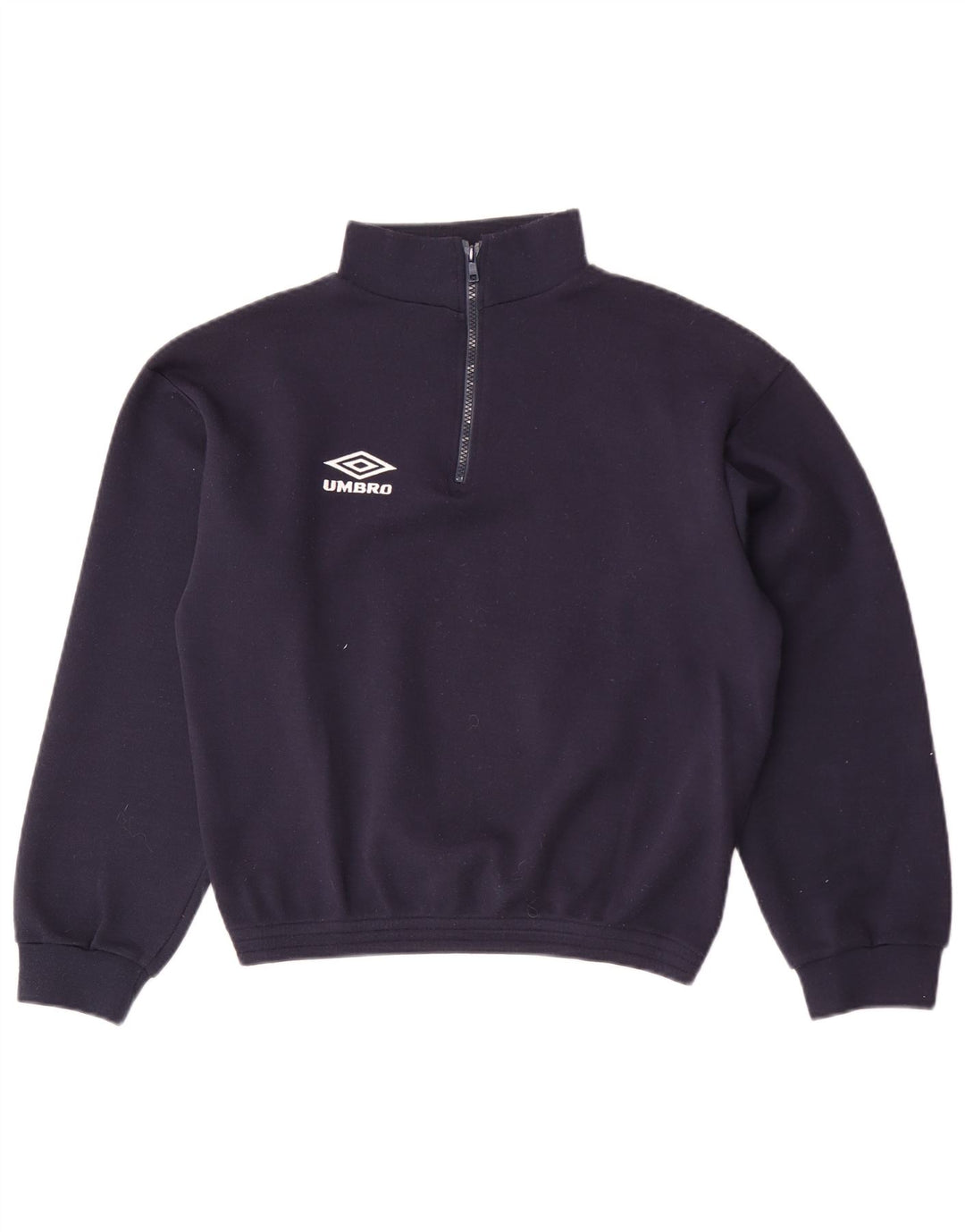 Umbro Mens Crop Zip Neck Sweatshirt Jumper Small Navy Blue