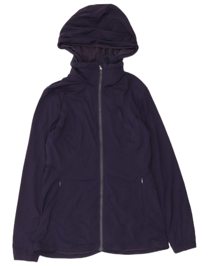 Lululemon Womens Hooded Windbreaker Jacket US 8 Medium Navy Blue Nylon