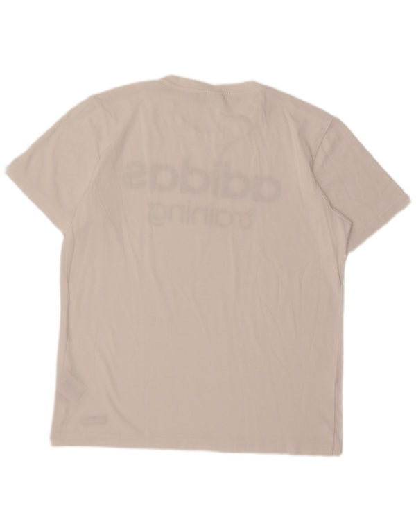 Adidas Mens Climalite Graphic T-Shirt Top Medium White Cotton