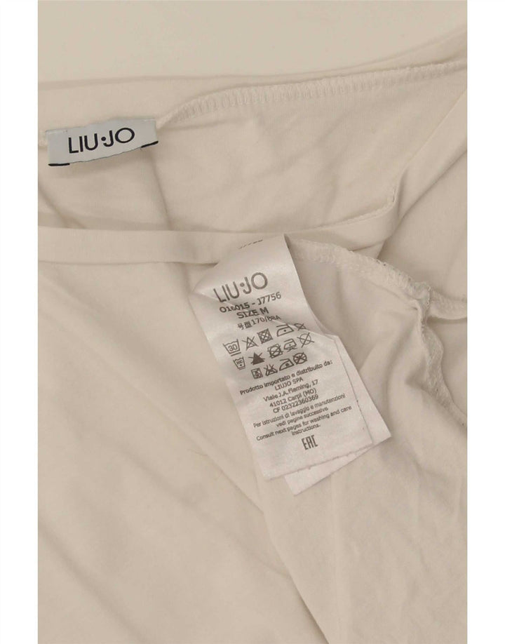 Liu Jo Womens Graphic T-Shirt Top UK 14 Medium White Cotton