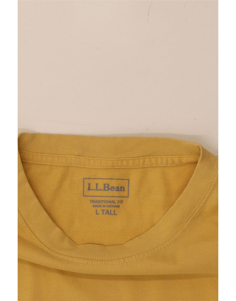 L.L.BEAN Mens Traditional Fit Top Long Sleeve Large Yellow Cotton Vintage L.L.Bean and Second-Hand L.L.Bean from Messina Hembry 